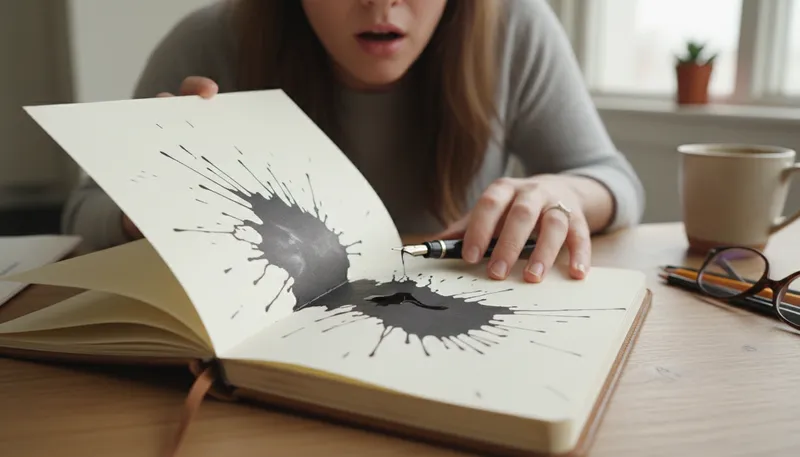 Illustration of blot: A dark mark or stain on a surface.