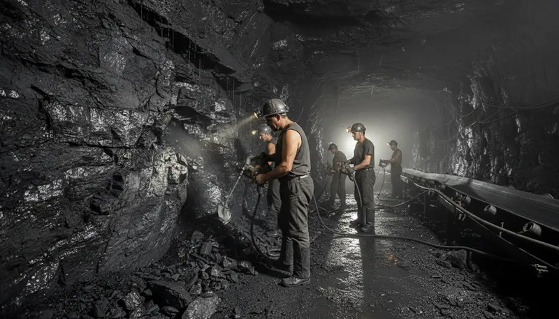 Illustration of at the coal face: In the middle of practical work.