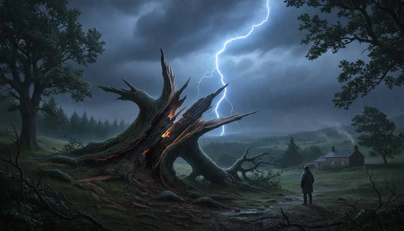lightning strikeのイラスト：a sudden hit by electricity from a storm cloud
