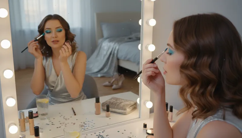 Illustration of eyeshadow: color applied to eyelids for beauty
