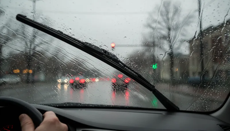 Illustration of wiper: A device that clears rain from a surface.