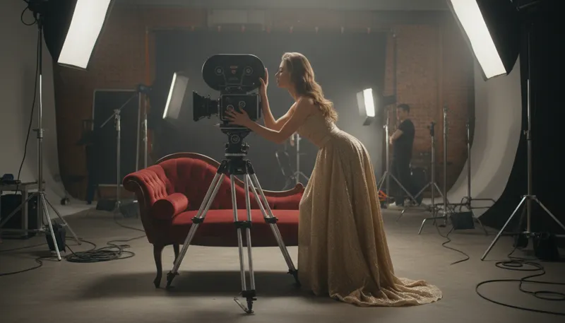 Illustration of make love to the camera: pose flirtatiously or dramatically for photos.