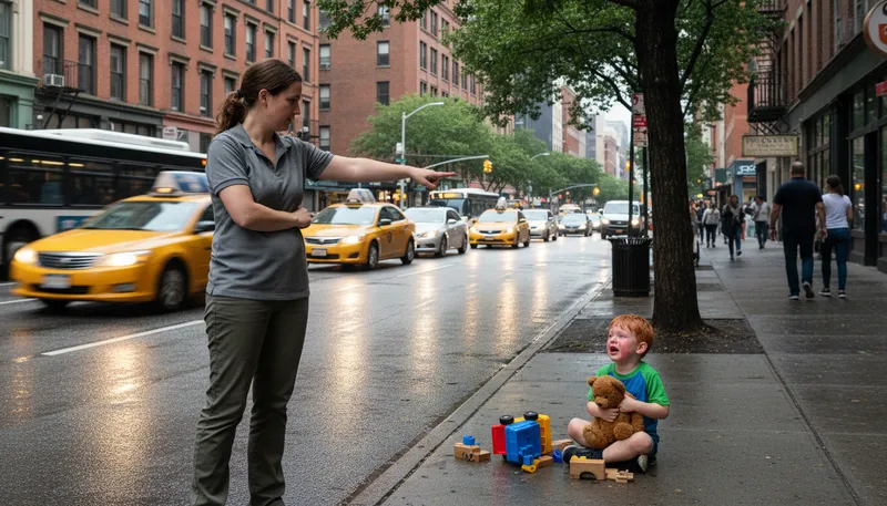 Illustration of go play in the traffic: an expression urging someone to leave or be cautious