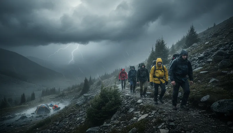 Illustration of take to the hills: to escape or hide quickly