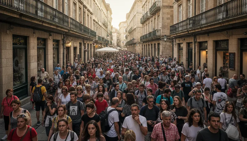 Illustration of influx: a large arrival of people or things.
