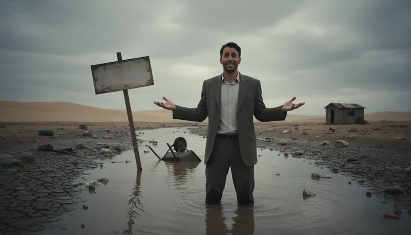 Illustration of denial ain't a river in egypt: Refusal to accept reality is not justified.