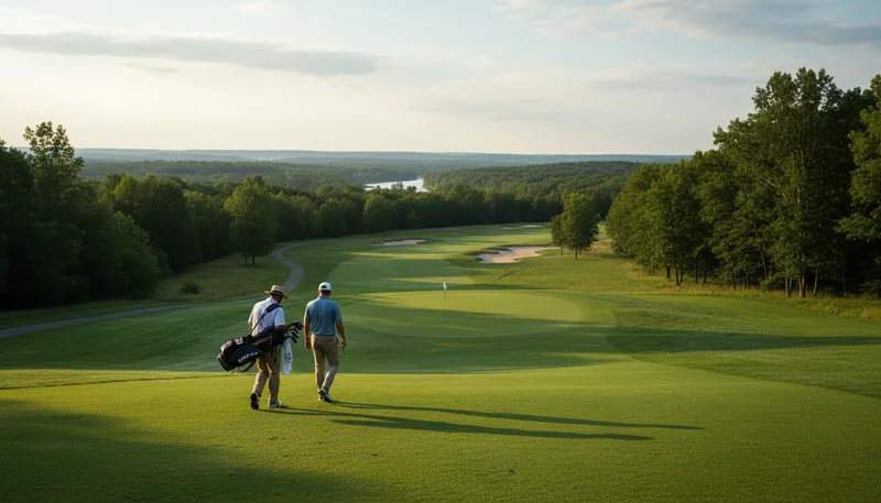Illustration of caddie: A person who carries golf clubs.
