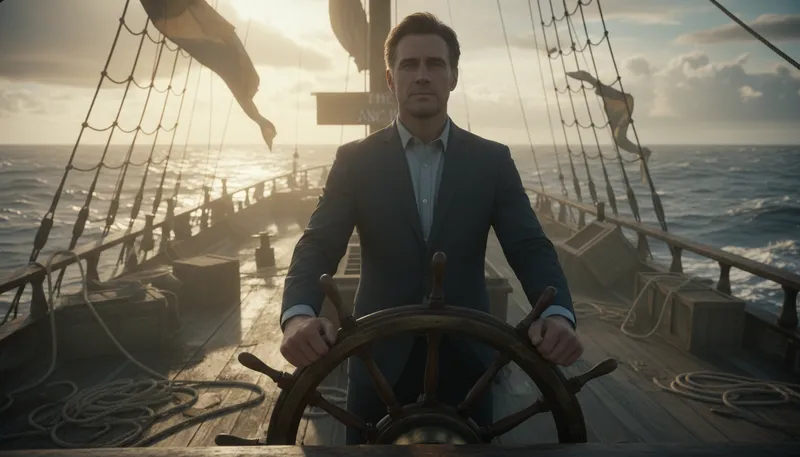 Illustration of steady the ship: bring calm and control to a situation.