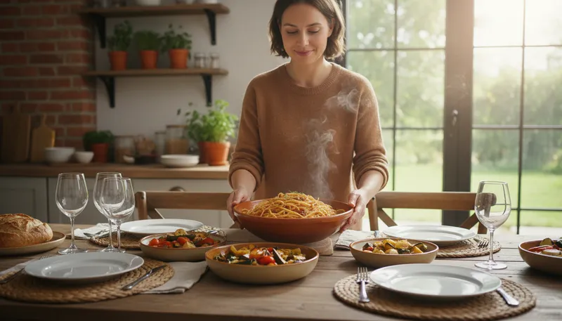 Illustration of serving: The amount of food for one person.