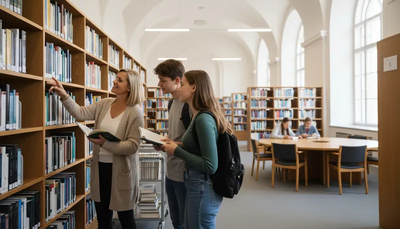 Illustration of librarian: a person who manages a library