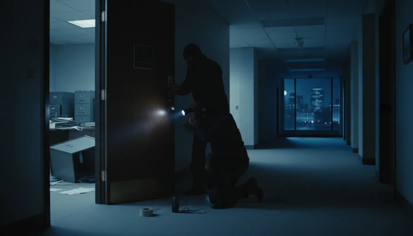 Watergateのイラスト：a political scandal involving a break-in.