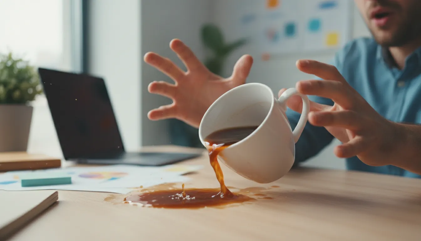 Illustration von blunder: make a careless mistake or error