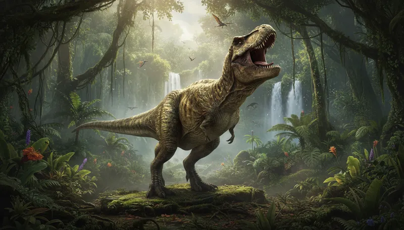 Illustration of dinosaur: Large reptiles that lived millions of years ago.