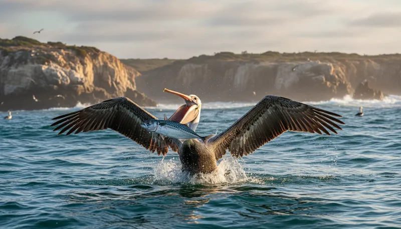 Illustration of pelican: A large waterbird known for its long bill.