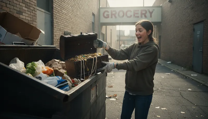 Illustration of dumpster: a large container for trash or waste.