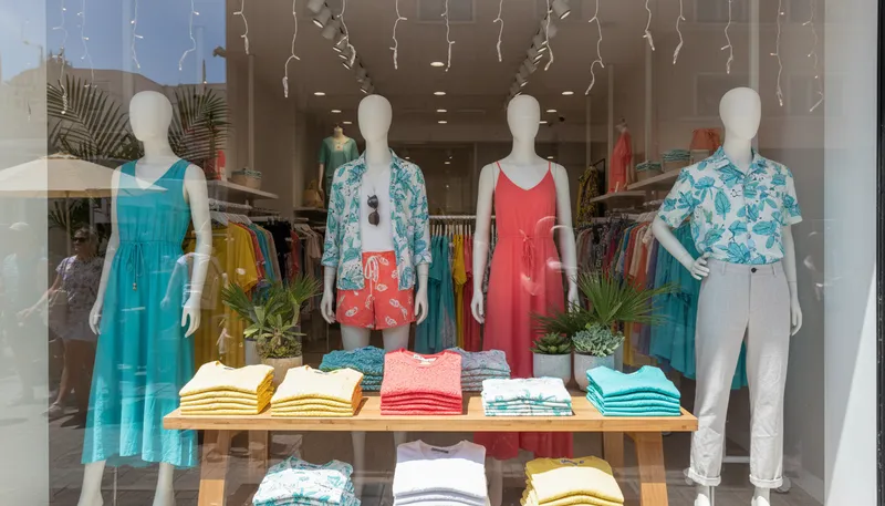 Illustration of apparel: Clothing or garments worn by people.