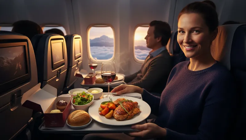 Illustration of airline: A company that provides air travel services.