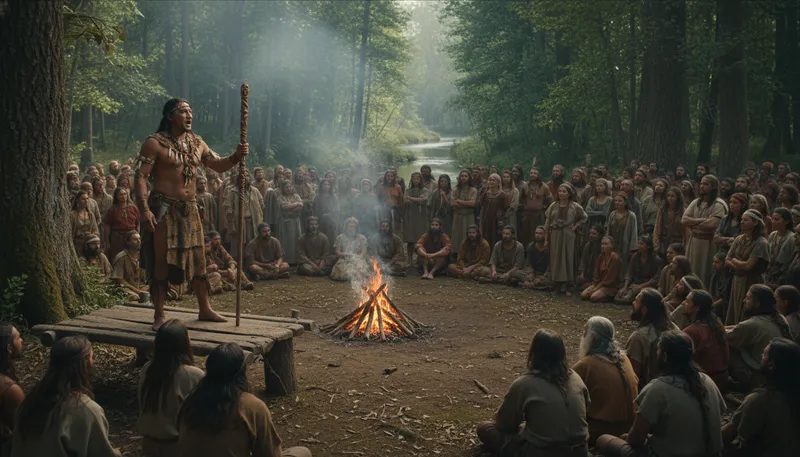 Illustration of chieftain: Leader of a tribe or clan.