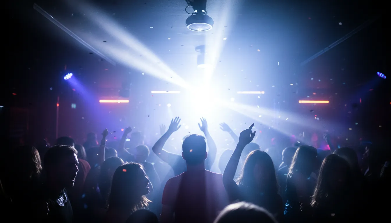 strobe 일러스트: A flashing light used for effect.