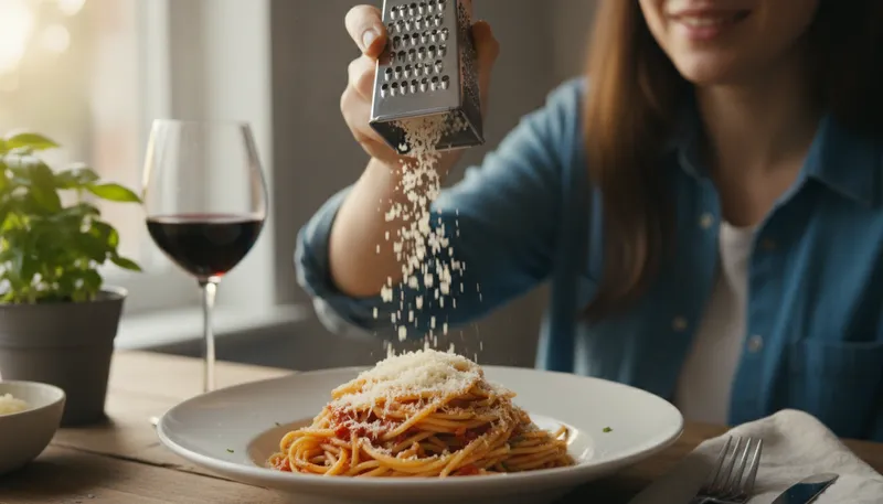 Illustration of parmesan: A hard, dry cheese from Italy.