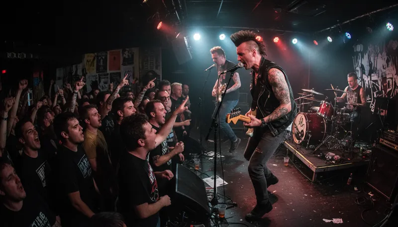 Illustration of punk: A rebellious youth subculture, often with edgy style.