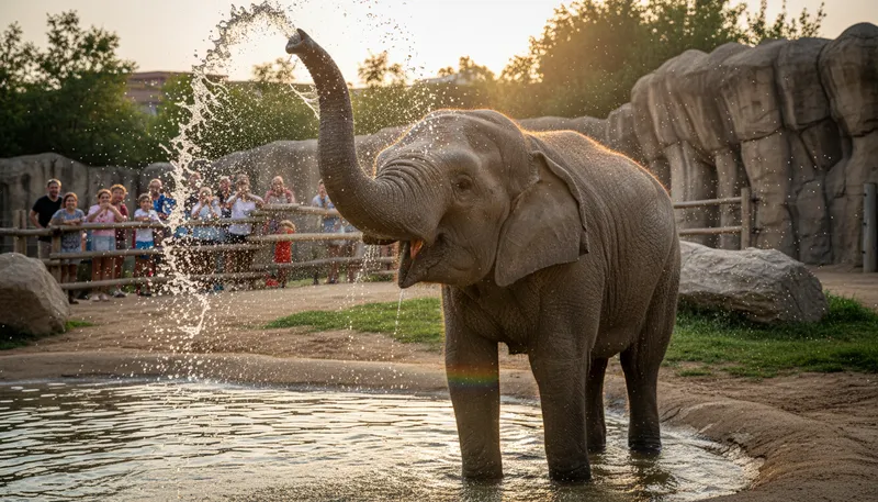 Illustration of elephant: A large gray mammal with a trunk.