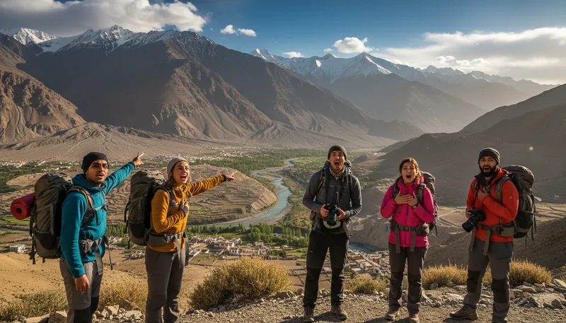 Illustration of leh: A town in northern India known for beauty.