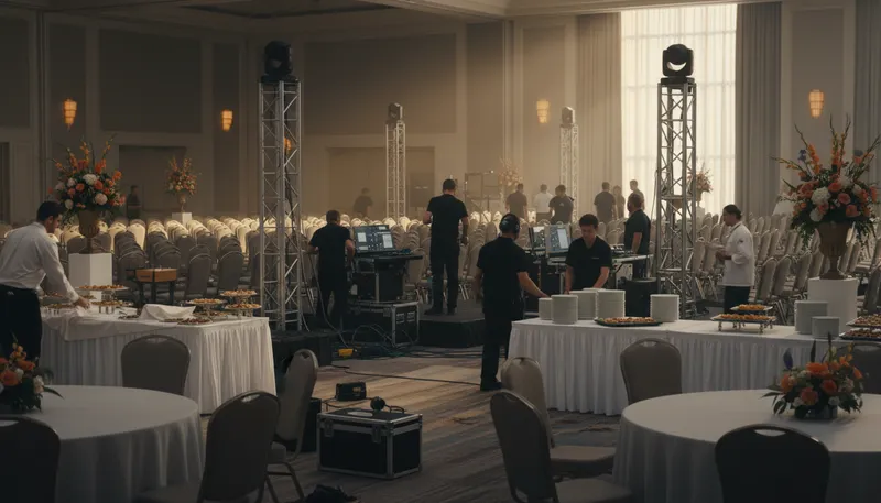Illustration of behind the scenes: not visible to the public eye