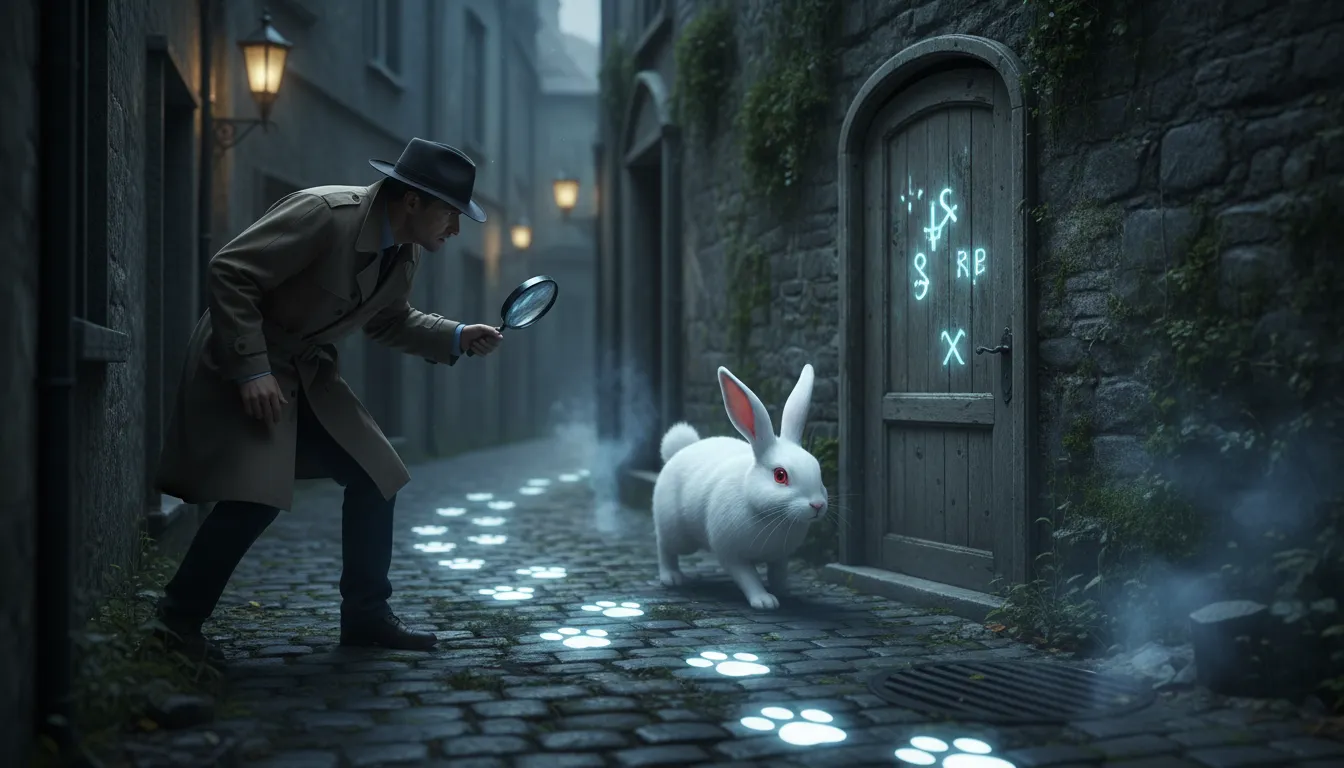 white rabbit 的插圖：A reference to something elusive or surprising.