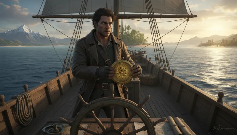 Illustration of box the compass: to explore all directions or possibilities.