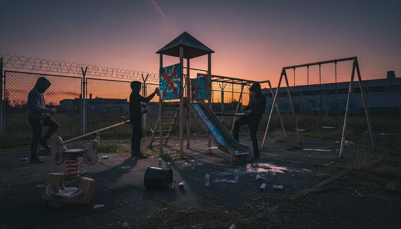 Illustration of vandalize: To deliberately damage property.