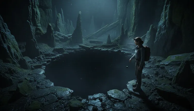 Illustration of bottomless: Deep or infinite, without an end.