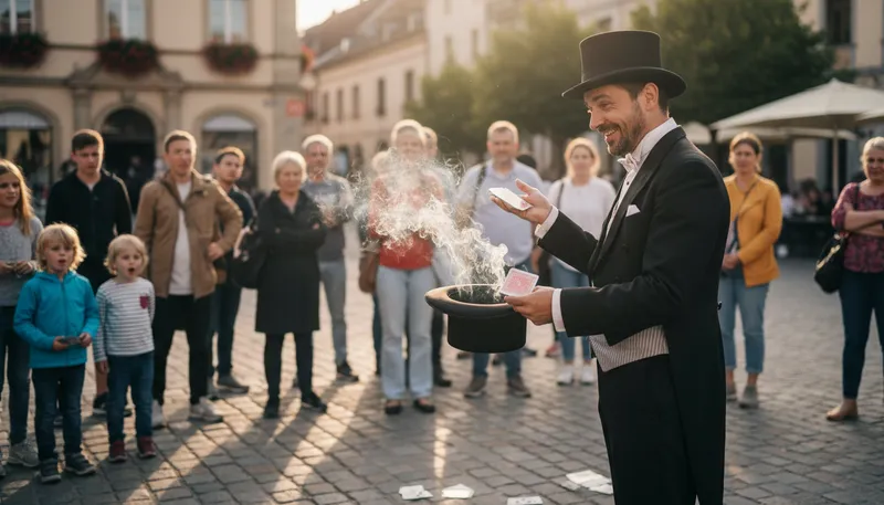 Illustration of a magician never reveals his secrets: Magicians keep their tricks hidden.
