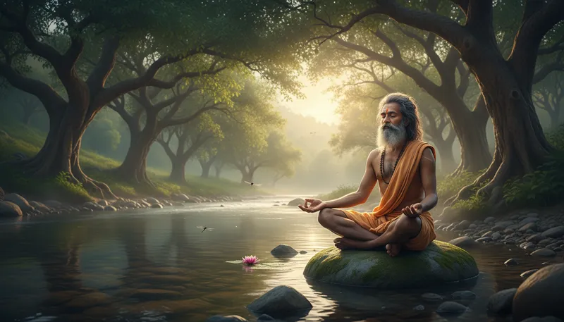 Illustration of rishi: a sage or wise person in Hindu tradition