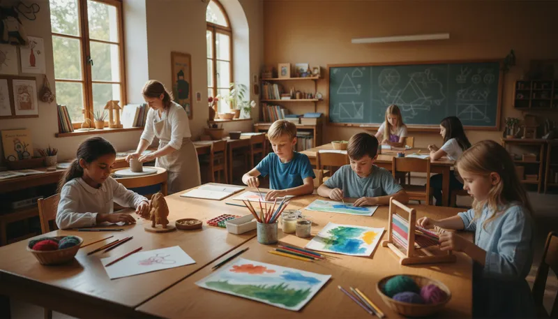 Illustration of waldorf: relating to an educational approach focused on creativity.