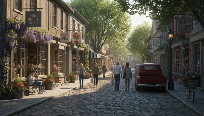 Illustration of stockbridge: A village in Massachusetts known for charm.
