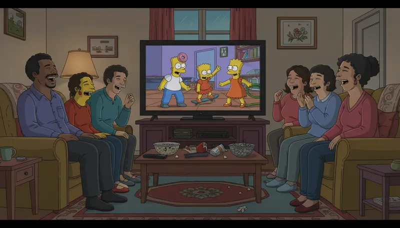 Illustration of simpsons: A popular animated television show about a family.