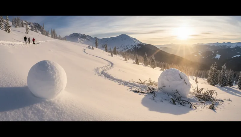 Illustration of snowball effect: A situation where something small grows rapidly.