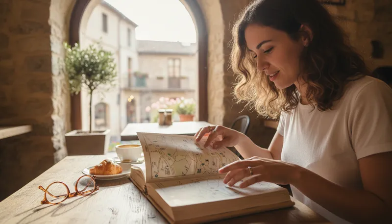 Illustration of guidebook: A book that provides information for travelers.