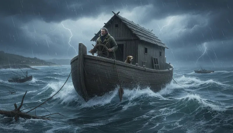 Illustration of go out with the ark: to leave when things are difficult