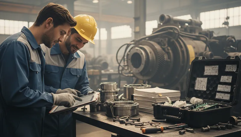 Illustration of oems: Documents detailing equipment maintenance and status.