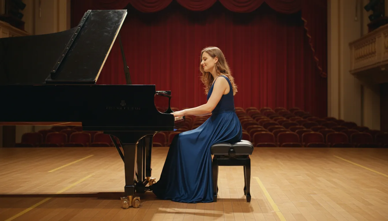 ภาพประกอบของ soloist: A performer who plays alone.