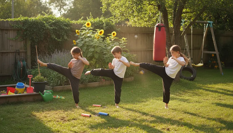 Illustration of kung: a style of martial arts.