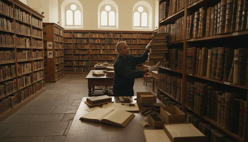 Illustration of archivist: A person responsible for preserving records.
