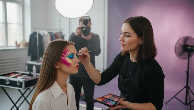 Illustration of mua: Short for makeup artist.