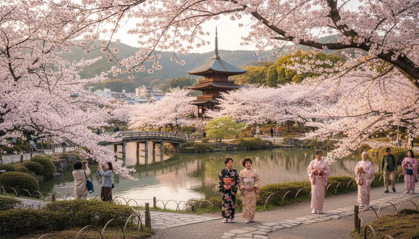 Kyoto 的插图：City in Japan known for its historic temples.