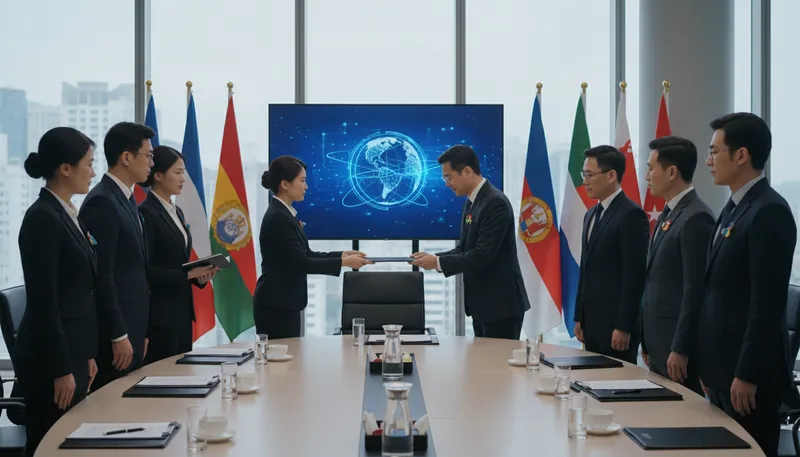 Illustration of protocol: diplomatic etiquette or formal rules