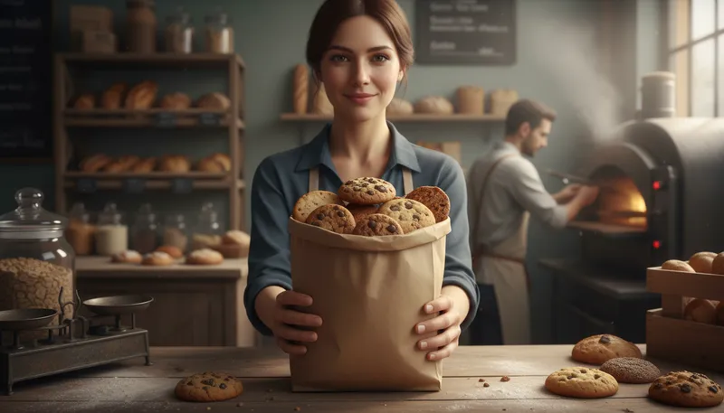 Illustration of baker's half dozen: Seven items, especially baked goods.