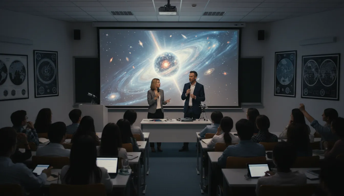 Illustration of big bang theory: universe began from a tiny, hot point