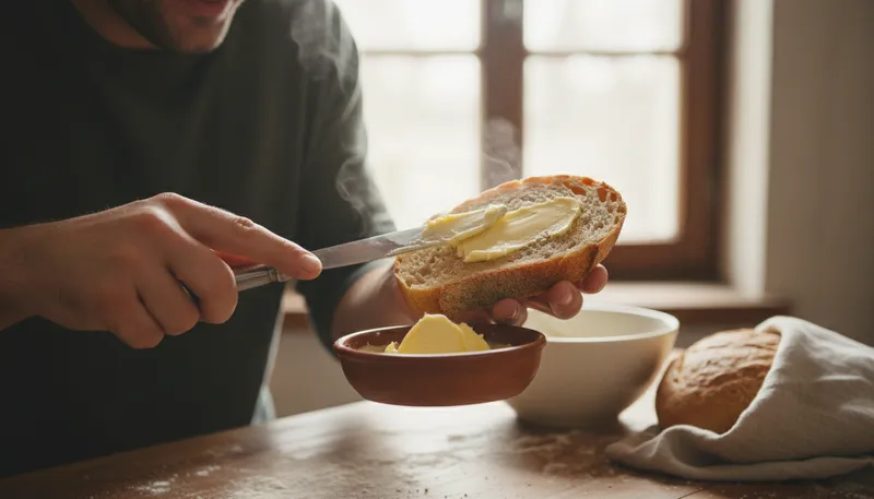 Illustration of put butter on one's bread: To enrich or improve one's situation.